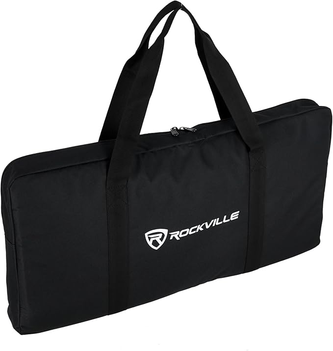 Rockville BAG for 4x SABER STANDS, Compact Carry Bag, Foam Padding, Water-Resistant Nylon, 4 Internal Pockets, for DJs and Event Lighting