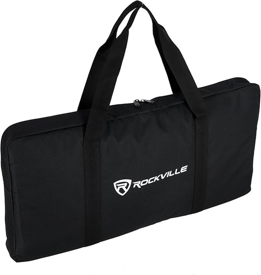 Rockville BAG for 4x SABER STANDS, Compact Carry Bag, Foam Padding, Water-Resistant Nylon, 4 Internal Pockets, for DJs and Event Lighting