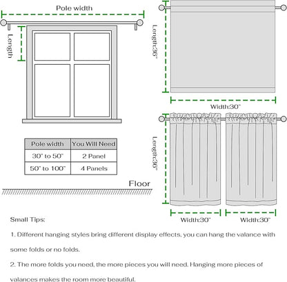 NICETOWN Linen Kitchen Short Curtains 36 Inch Length 2 Panels, Butter Yellow Plaid Rustic Farmhouse Decor Drapes, Light Filtering Tier Curtains with Rod Pocket for Bedroom Bathroom, 30×36