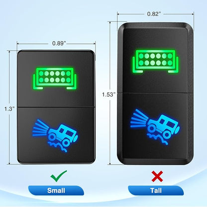 Nilight LED Light Bar & Off-Road Lights Dual Push Button Switch 12V ON Off Switches with Connector Wire Kit 1.28" x 0.87" Replacement for Toyota Sequoia Highlander Tacoma Tundra 4Runner RAVR Yaris