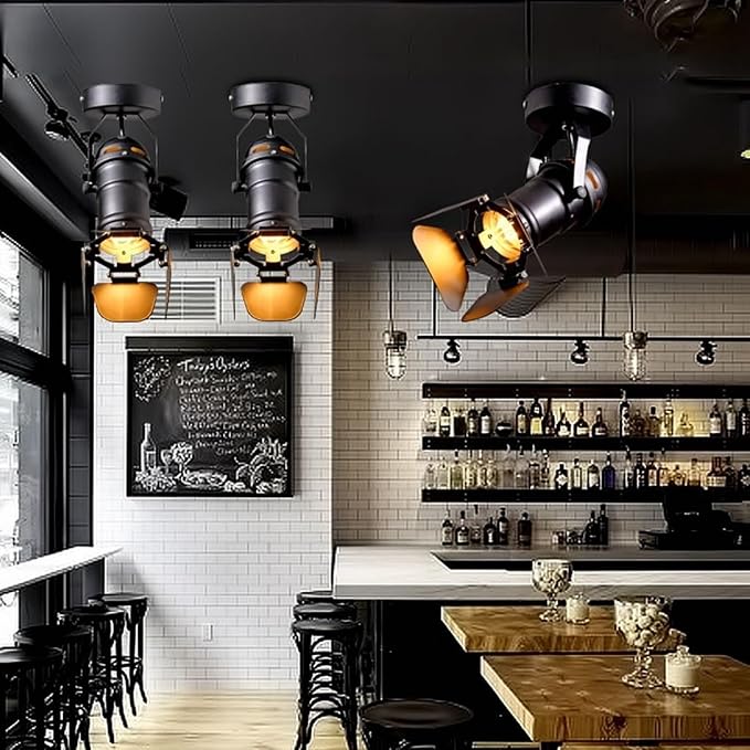 GU10 L19 * W17cm Mini Loft Spotlight Ceiling Lights Industrial Track Light Surface Mounted Retro Lamps Downlighting
