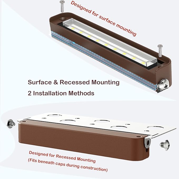 rosykite LED Retaining Wall Lights 8-Pack, 7 Inch 5W Hardscape Paver Lights, 5CCT 2200K-5000K, 270° Rotatable Low Voltage 12-24V Outdoor Step Lights, ETL Listed Landscape Lights for Deck Stairs Patio
