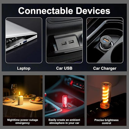 Touch Control Car Atmosphere Light, USB Lights Portable Mini Glass Bottle LED Bulb Night Lights, USE for Vehicle Bedroom Camping Decoration - Pink