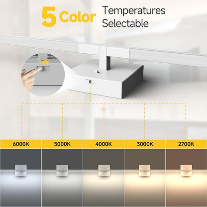 Vanity Lights 24 inch, 4-Level Brightness Built-in Dimmer, 14W Dimmable 5CCT Bathroom Light Fixtures Over Mirror, Baked Matte Grey Vanity Lights for Bathroom Mirror Cabinets Bedroom-FCC & ETL