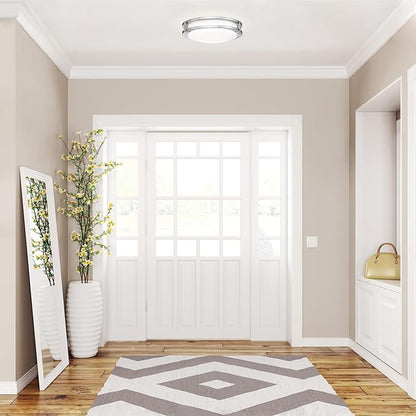 Design House Ripon 11 Inch Integrated LED Ceiling Light 2-Pack, 5 Color Temperature, Dimmable, Satin Nickel – Design House, 589598