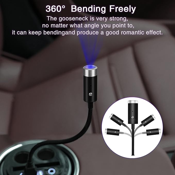 Voice-Activate Star Projector Night Light, Car Accessories Interior Aesthetic for Women and Men, 5 Light Modes Car LED Lights Interior, Romantic LED Lights for Car, Car Decor, Room Decor, Home Décor