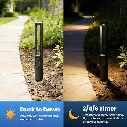 All-in-One Low Voltage Landscape Lighting Kit, 12-Pack Pathway Lights with Transformer Dusk to Dawn Outdoor Lighting 5CCT, IP66 Waterproof Landscape Lights with Connectors for Patio