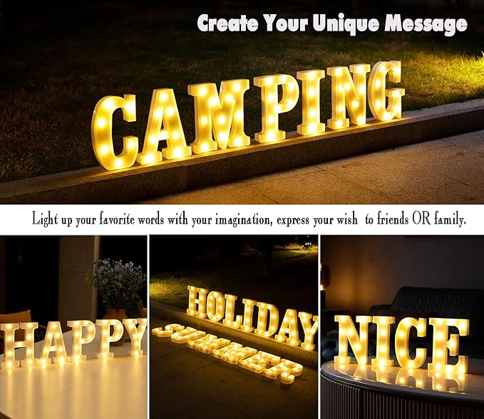 Small Led Marquee Letters, Light Up Letters, 8.58 Inch Led Letter Lights, Battery Powered Lighted Sign for Table, Party, Birthday, Christmas Decor (Letter P)