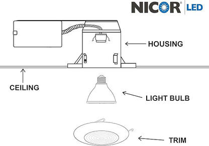NICOR Lighting 6 inch Oil-Rubbed Bronze Recessed Shower Trim with Glass Fresnel Lens (17502OB)