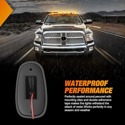 Nilight LED Cab Marker Lights 5 PCS 24 LED Smoke Lens Amber Clearance Roof Running Light Compatible with 2003-2018 Dodge Ram 1500 2500 3500 Pickup Trucks