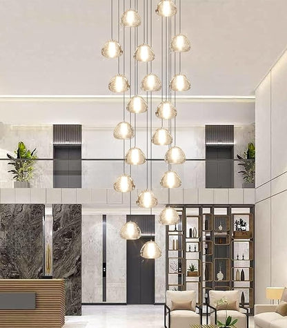 Modern Crystal Chandeliers LED Ceiling Lighting Foyer Large Ceiling Light for Staircase Living Room Hallway Entryway