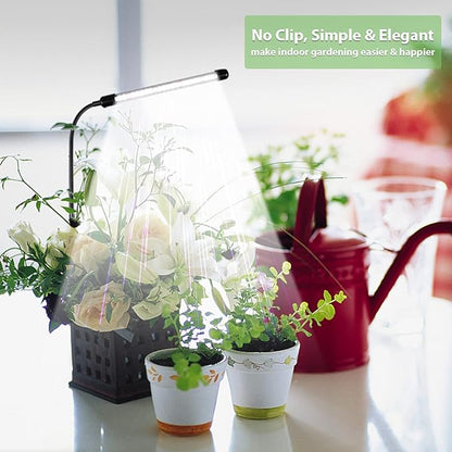 Grow Light for Indoor Plants Growing, 6000K Full Spectrum Gooseneck Plant Lamp for Seedings Succulents Small Plants, Auto On/Off Timing & 5 Dimming, 2-Pack