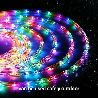 100Ft LED Rope Lights, Cuttable & Connectable Outdoor String Lights Waterproof Decorative Lighting for Indoor/Outdoor, Patio, Backyards, Party, Halloween and Christmas Decorations (Multicolor)