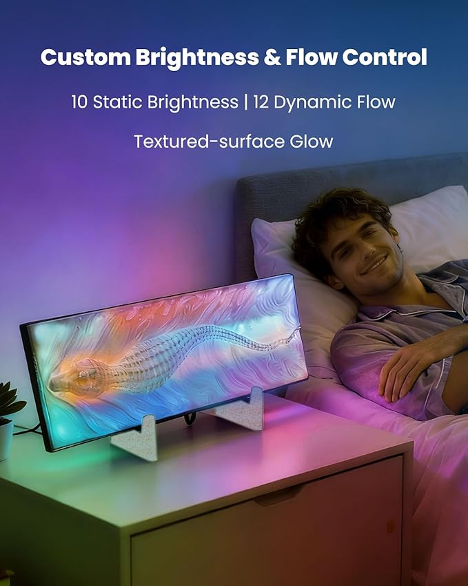 Nobiggie Crocodile Texture RGB Ambient Lighting, Artistic Color Changing LED Mood Light, Decorative Accent Light for Bedroom, Living Room & Modern Home Decor