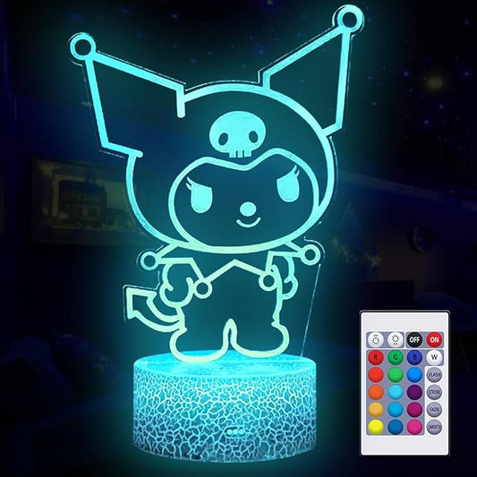 16 Colors Night Light 3D Illusion Table Lamp with Touch & Remote Control LED Lamp Kawaii Anime Led Light Cute Desk Lamp for Artwork Decor Christmas Halloween Birthday Decoration Gifts