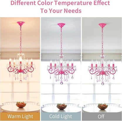 Small Crystal Chandelier, Modern Pink Chandeliers for Dining Room Light Fixture, Mini Crystal Pendant Light Bedroom for Ceiling Light Fixture for Living Room Entryway Kitchen Island Hallway