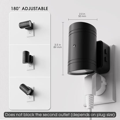 Briignite Night Lights Plug into Wall, 3CCT Modern LED Night Light Plug in, Dusk to Dawn Sensor, 3000KĀ0Kŀ0K Change Nightlight,Dimmable NightLight for Hallway, Bedroom, Stairway, 2 Pack