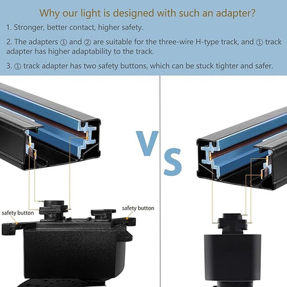 H Type LED Track Lighting Heads 6 Track Lights 4000K 20W 2400lm High Brightness Track Lighting System for Accent Lighting, Dimmable Ceiling Lights Spotlight Fixtures (No Track Rails)