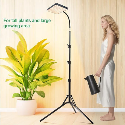 FRGROW 2026 Grow Light with Stand, 4/8/12/16/20H Timer, 25 Watt Power Draw, NO Need Adapter, Bright Enough for Indoor Tall Plants, Bonsai Tree, Daisy Chain Function, 40"-64" Height Adjustable