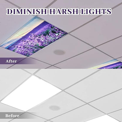Patelai 8 Pack Fluorescent Light Covers for Classroom Ceiling 4 x 2 Feet Magnetic Light Covers Filter for Office School Drop Ceiling Supplies(Lavender)