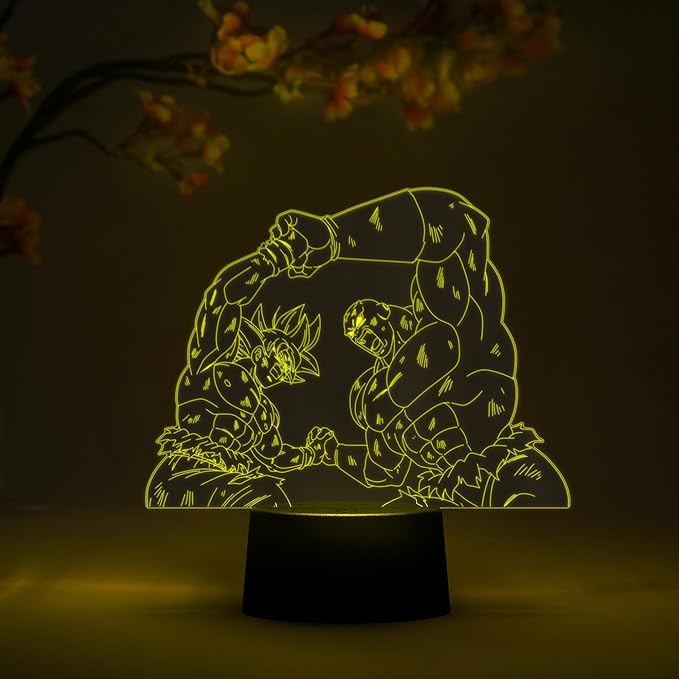 Otaku Lamps Goku vs Jiren Dragon Ball Super – Anime Lamp Figure Night Light, 16 Color RGB LED – Remote, 3D Anime Room Décor Gift for Otaku