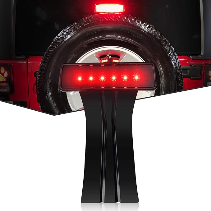 Nilight LED Third Brake Lights High Mount Stop Tail Light with Smoked Lens for 2007-2018 Wrangler JK