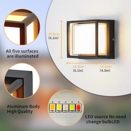 LED Smart Wall Sconce Light RGB Outside Light for House Patio,IP64 Waterproof Outdoor Wall Lights for House Patio Yards,Exterior Lights APP Control