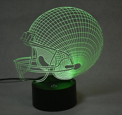 Ticent Football Helmet 3D Lamp Optical Illusion Light, 7 Colors Changing Touch Control Soccer Night Light for Christmas Gifts