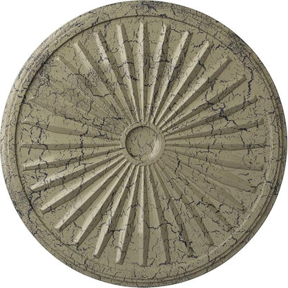 Ekena Millwork CM33LECSC 33-1/8" x 3-1/2" x 1-3/8" Leandros Ceiling Medallion, Castle Stone Crackle