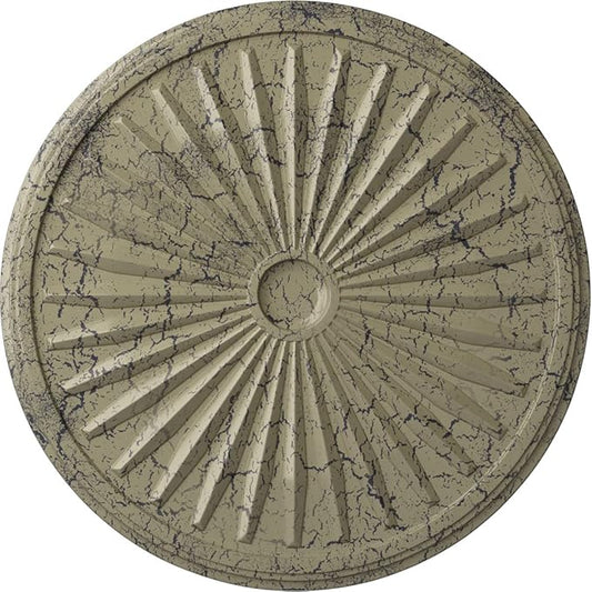 Ekena Millwork CM33LECSC 33-1/8" x 3-1/2" x 1-3/8" Leandros Ceiling Medallion, Castle Stone Crackle