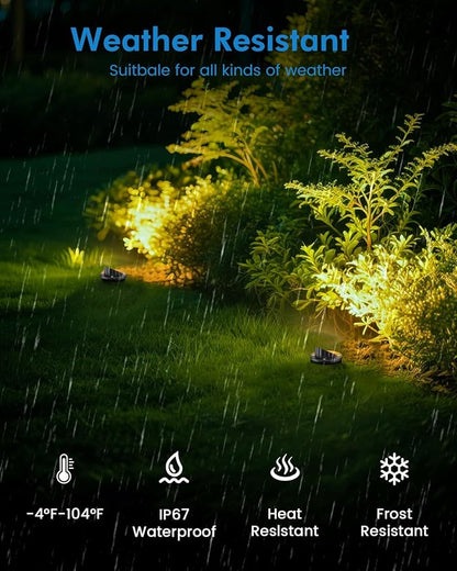 HIBOITEC Low Voltage Landscape Lights, 12W LED Outdoor In-Ground Lights 1200LM Waterproof IP67 Landscape Lighting, Anti-Glare Die-Cast Aluminum Garden Lights for Pathway Tree Yard, 6 Pack