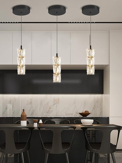 ykolupty Modern Pendant Lighting 1-Light Chandelier Black Pendant Light Indoor Hanging Light Fixture for Kithchen Island Dinning Room Bedroom