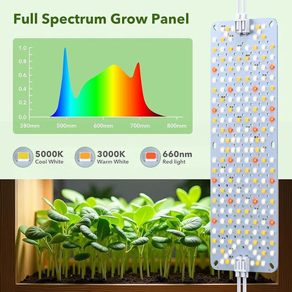 SDOVUERC Full Spectrum 1536 LEDs Grow Lights, 100W Plant Grow Lights for Indoor Plants with Daisy Chain Function, Sunlike Spectrum,4/8/12/16/20H Timer for Seed Starting(Pack8)