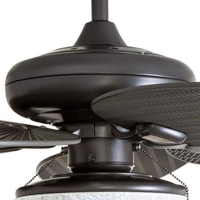 Honeywell Ceiling Fans Inland Breeze, 52 Inch Tropical Indoor Outdoor Ceiling Fan with Light, Pull Chain, Three Mount Options, Weather Resistant Blades - 50510-01 (Bronze)