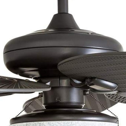 Honeywell Ceiling Fans Inland Breeze, 52 Inch Tropical Indoor Outdoor Ceiling Fan with Light, Pull Chain, Three Mount Options, Weather Resistant Blades - 50510-01 (Bronze)