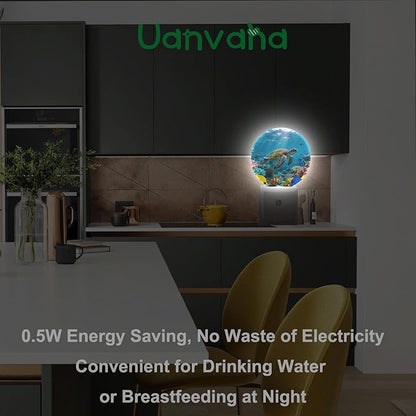 Turtle Night Light Ocean Wildlife Animal Sea Turtle Night Lights Plug into Wall 0.5W LED Lighting Auto on/Off for Hallway Stairway Kitchen Home Indoor Plug Wall Light