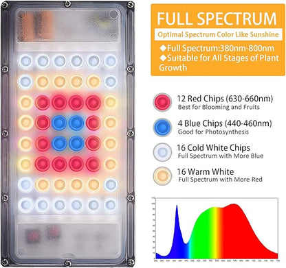 LBW Grow Light for Indoor Plants, Full Spectrum Desk LED Plant Light, Small Grow Lamp with On/Off Switch, Height Adjustable, Flexible Gooseneck, Ideal for Indoor Growth