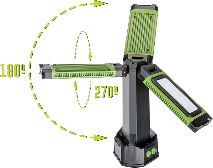 PowerSmith Rechargeable Work Light with Stand 4500 Lumen, Durable Metal Tripod Construction, Metal Light Panels, 72" Tall (PWLR045T)