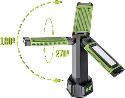 PowerSmith Rechargeable Work Light with Stand 4500 Lumen, Durable Metal Tripod Construction, Metal Light Panels, 72" Tall (PWLR045T)