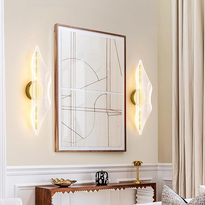 Gold Wall Sconce Modern Wall Lighting LED Dimmable Wall Lamp for Living Room Hallway Bathroom Bedroom 22.4In