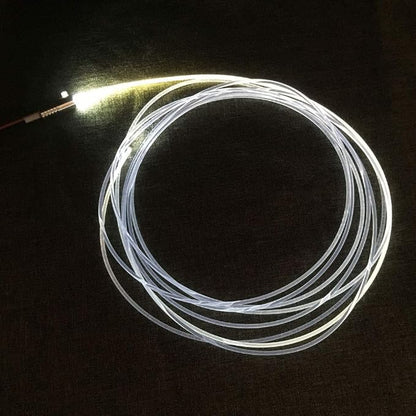 3mm 5meters/16ft PMMA Optic Fiber Cable Side Glow with 12V 1.5W LED Aluminum Illuminator Light Source for Home Car DIY (White)