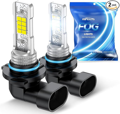 Marsauto H10/9140/9145 LED Fog Light Bulbs,100% Successful Installation,10000LM 600% Brightness 6000K LED Bulbs, 9040 9045 Fog Lights For Cars,Trucks, Non-polarity, Side Marker & Parking Light Combos