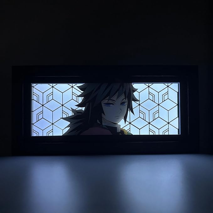 Giyu Light Box - Demon Slayer – Anime Lamp Figure Night Light – 3D Anime Room Décor Gift for Otaku