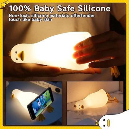 Cute Duck Night Light: LED Baby Silicone Duck Lamp - 7 Colors Kids Night Lamp - Rechargeable Nursery Nightlight - Timer Function Bedside Lamp - Cute Bedroom Décor - Gifts for Children