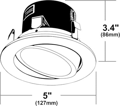 NICOR Lighting 4 inch LED Gimbal Downlight Retrofit Kit in 3000K (DLG4-10-120-3K-WH)