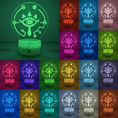 3D Night Light, 16 Color Changing Cartoon USB Desk Lamp, Crest of Hyrule Illusion Lighting with Remote Control for Home Decor Gift for Kids. (3)