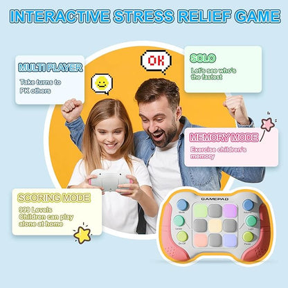 Electric Handheld Game Console Toys for Ages 8-13, Portable Quick Push Game Fidget Toys, Sensory Toy Travel Games Controller for Kids Teen Adults, Student Gift, Back to School