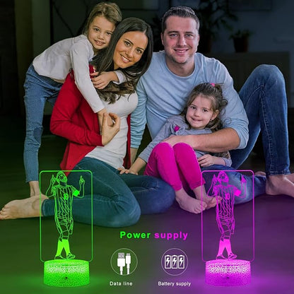 Argentina Soccer Player #10 3D Illsuion Lamp for Boys,16 Colors Changing Dimmable with Night Light，Football Fans Children's Day Gift，Football Fans for Children's Room Decoration (02)