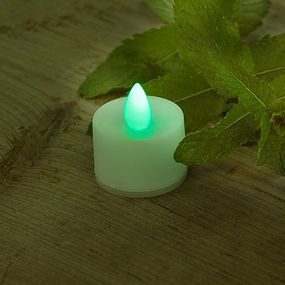 LumaBase Battery Operated Tea Light Candles, Pink - Set of 12