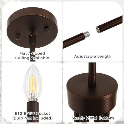 DORESshop Modern Chandelier for Dining Room, 6-Light 28" Oil-Rubbed Bronze Farmhouse Chandelier for Dining Room, Dining Light Fixtures Over Table for Bedroom Hall Kitchen